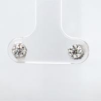 14KT White Gold 1/2 ct I-J SI 4 Prong Martini Pushback Solitaire Earrings